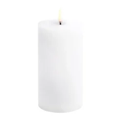 Vela gruesa Uyuni LED derretida, Blanco rústico, Ø7,8x15 cm