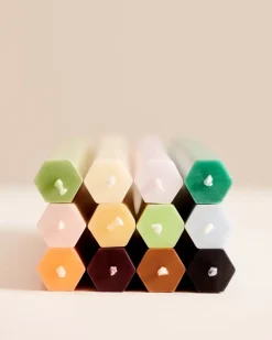 Vela Hexagon Candle mix 4-pack, Pastel