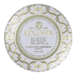 Vela perfumada Maison Blanc Mini Tin 25 horas, Suede Blanc