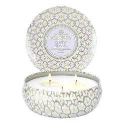 Vela perfumada Maison Blanc 3-wick Tin 40 horas, Suede Blanc