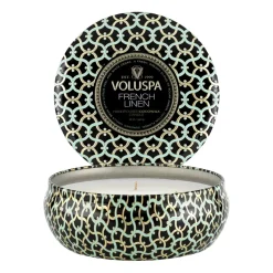 Vela perfumada Maison Noir 3-wick Tin 40 horas, French Linen