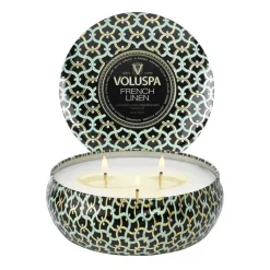 Vela perfumada Maison Noir 3-wick Tin 40 horas, French Linen