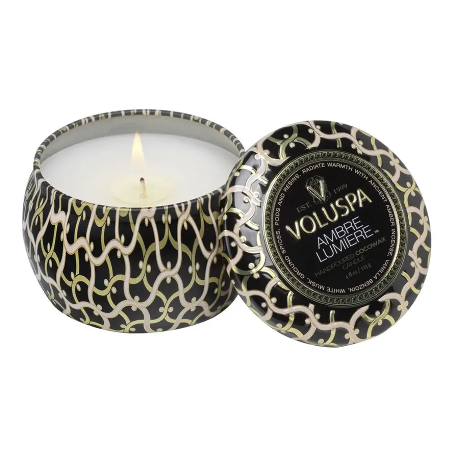 Vela perfumada Maison Noir Mini Tin 25 horas, Ambre Lumiere