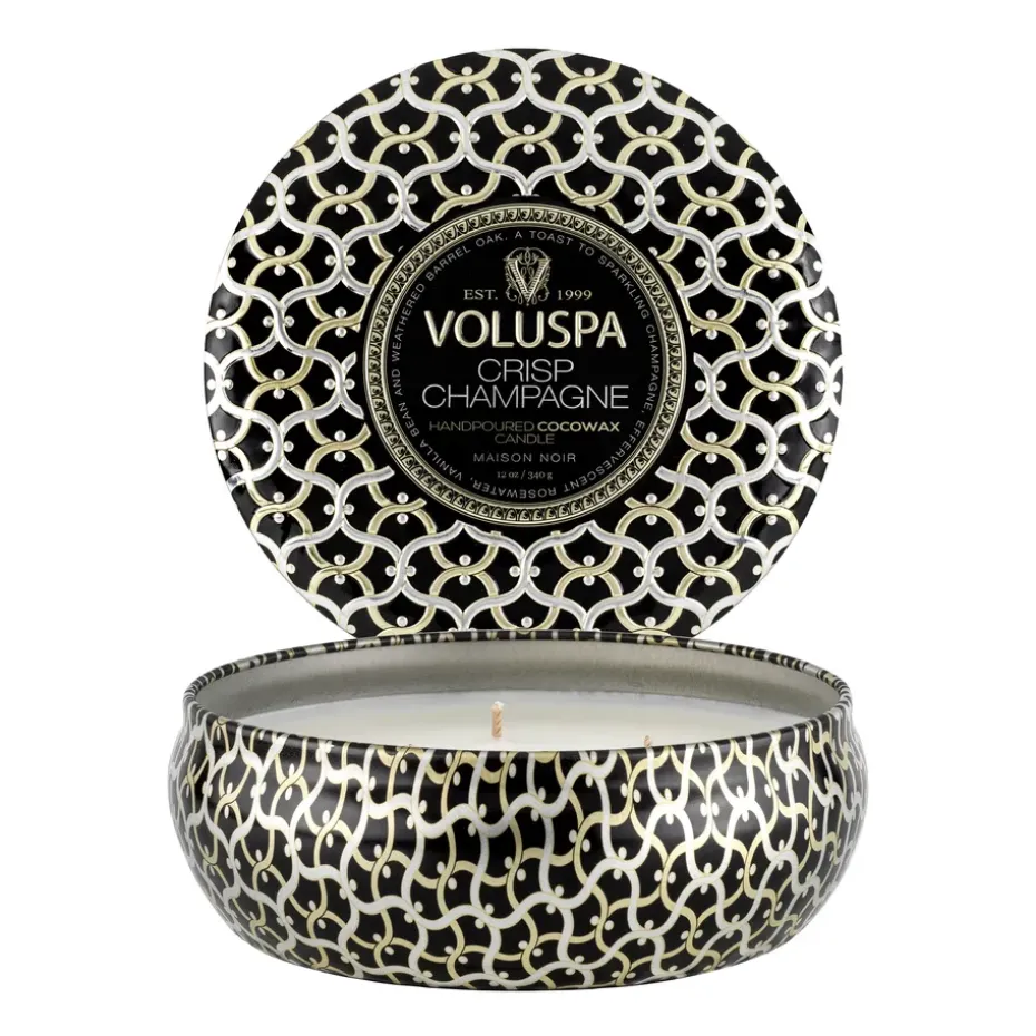 Vela perfumada Maison Noir 3-wick Tin 40 horas, Crisp Champagne