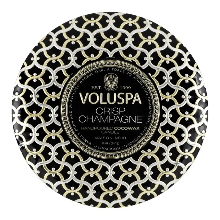 Vela perfumada Maison Noir 3-wick Tin 40 horas, Crisp Champagne
