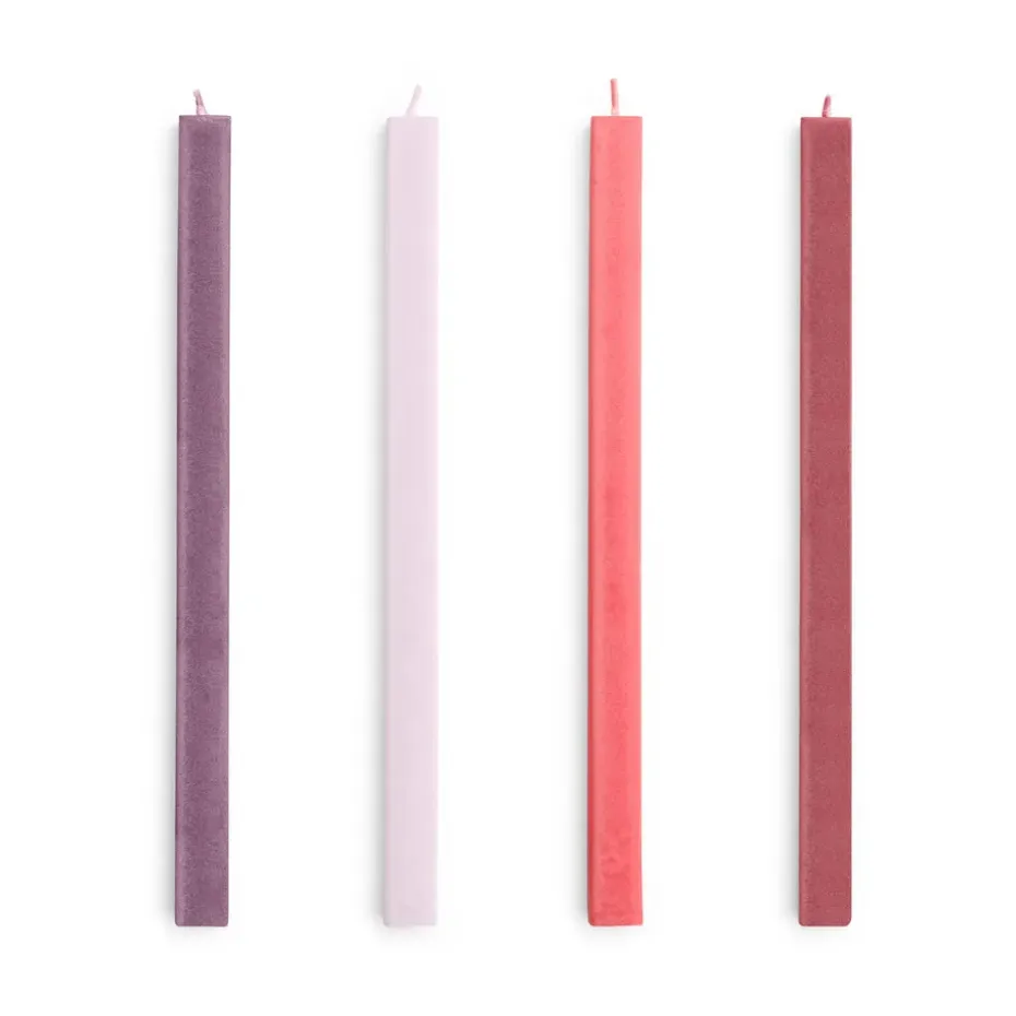 Vela Square Candl mix 4-pack, Reds-bordeaux