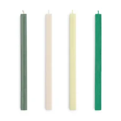 Vela Square Candl mix 4-pack, Greens-whites
