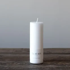 Vela Tell Me More L 15 cm, blanco