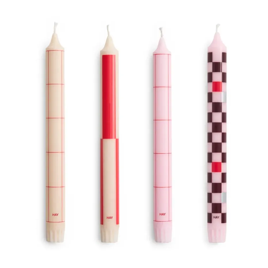 Velas Pattern 4-pack, Reds-bordeaux