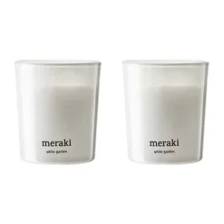 Velas perfumadas 12 horas Meraki 12, 2-pack, White garden