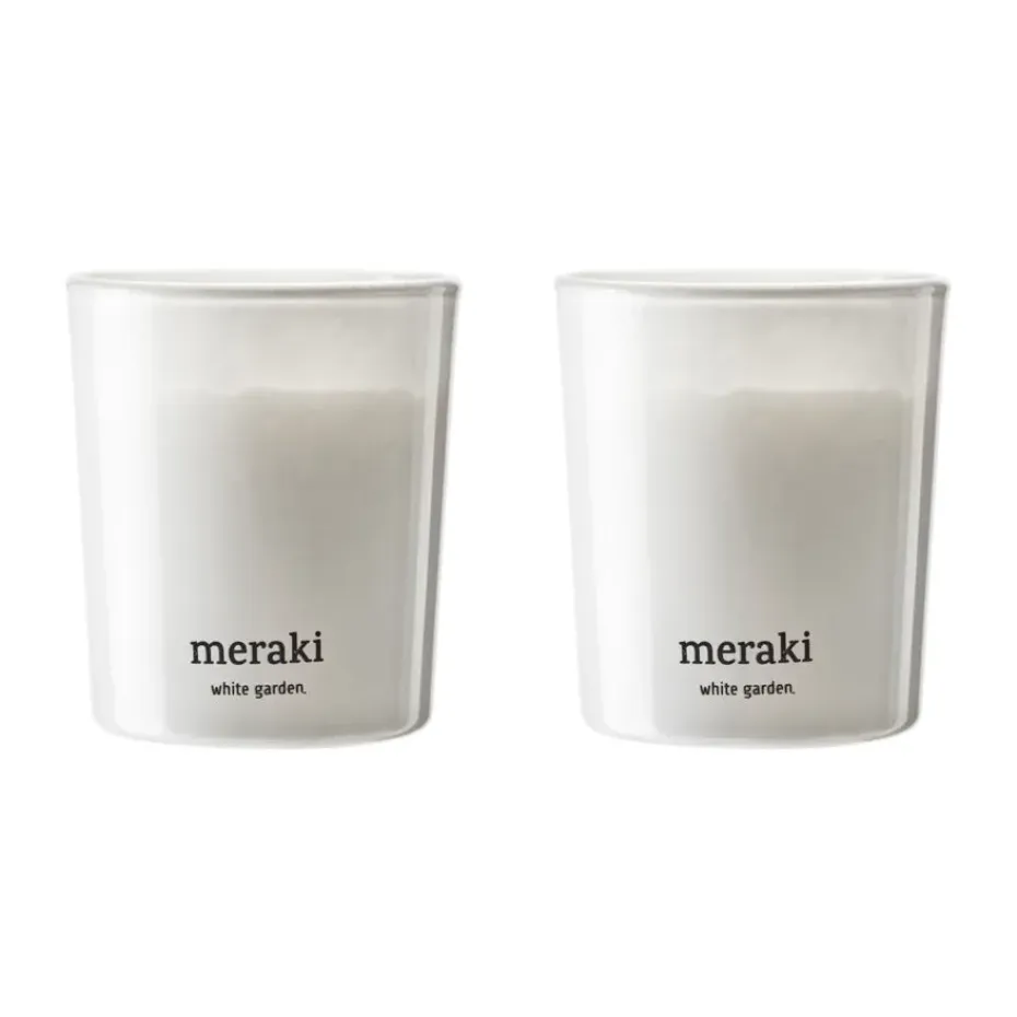 Velas perfumadas 12 horas Meraki 12, 2-pack, White garden