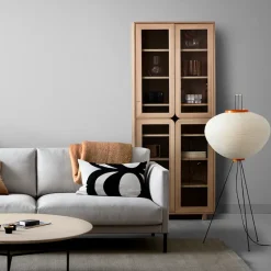 Vitrina alta Vidja, Roble pigmentado blanco