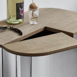 Vitrina bar con ruedas Loud , Roble ahumado