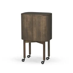 Vitrina bar con ruedas Loud , Smoked oak