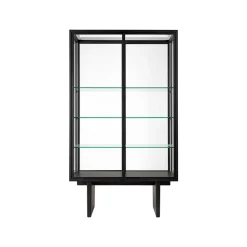 Vitrina Private, Vidrio, marrón-roble teñido de negro