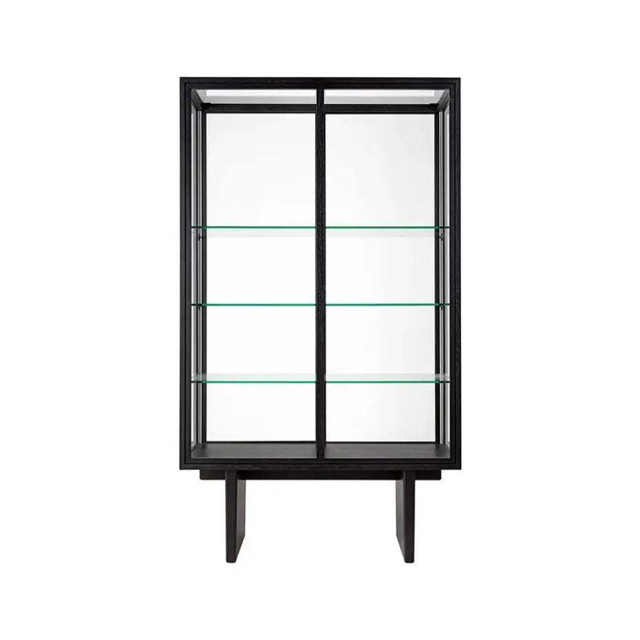 Vitrina Private, Vidrio, marrón-roble teñido de negro