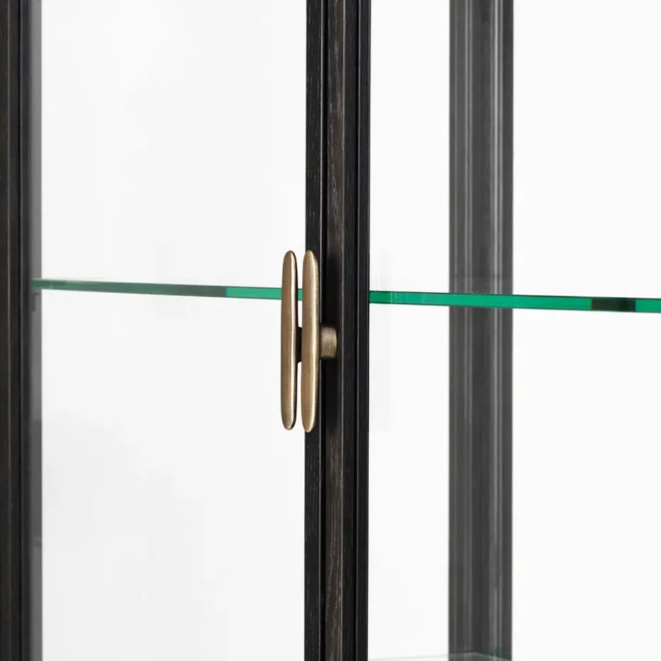 Vitrina Private, Vidrio, marrón-roble teñido de negro