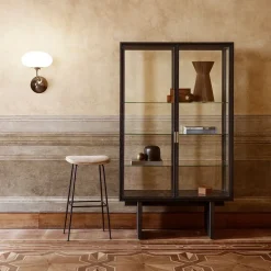 Vitrina Private, Vidrio, marrón-roble teñido de negro