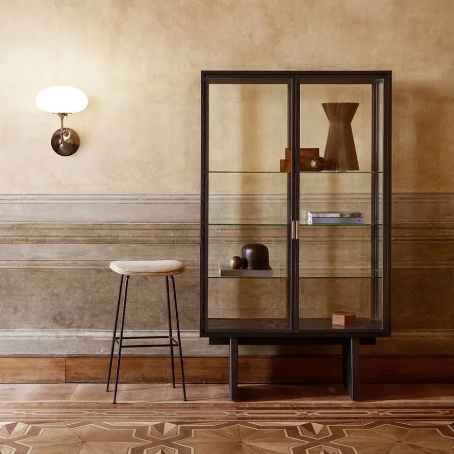 Vitrina Private, Vidrio, marrón-roble teñido de negro