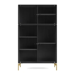 Vitrina Ripple III 69,6x117,6x38 cm, Anthracite-ben brass