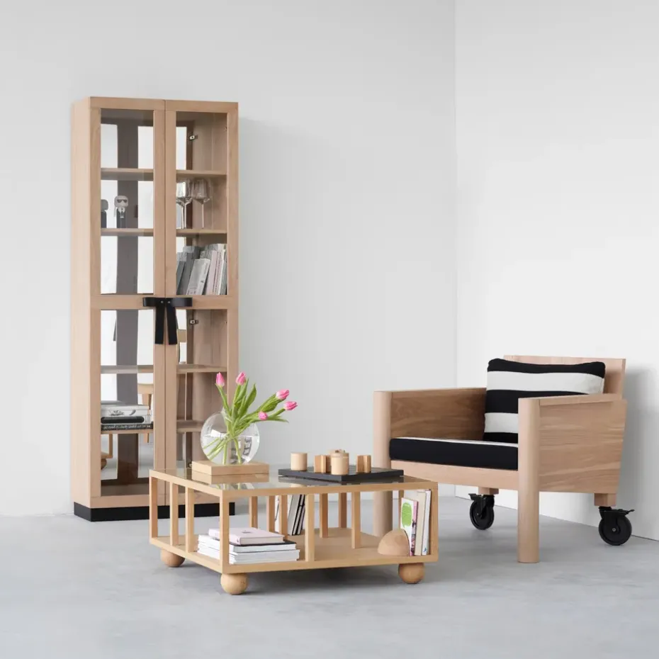 Vitrina The Bow, Roble aceitado blanco