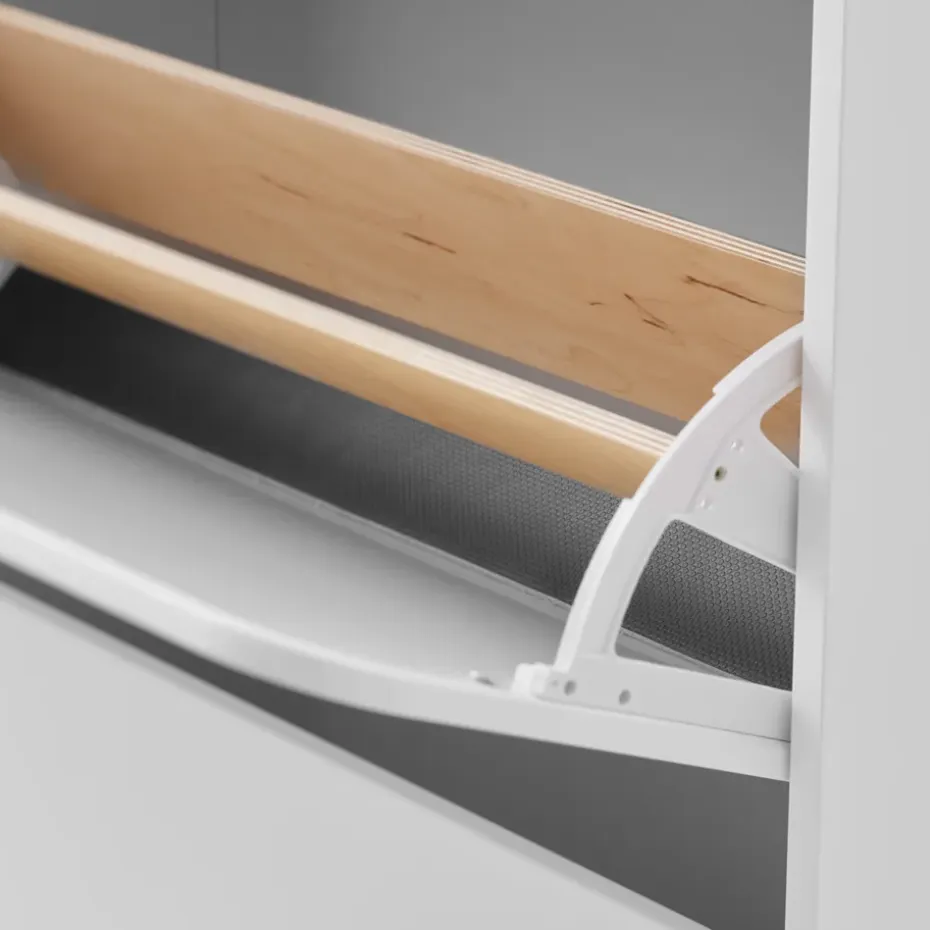 Zapatero Vidja, Lacado blanco, 2 compartimentos+1 låda